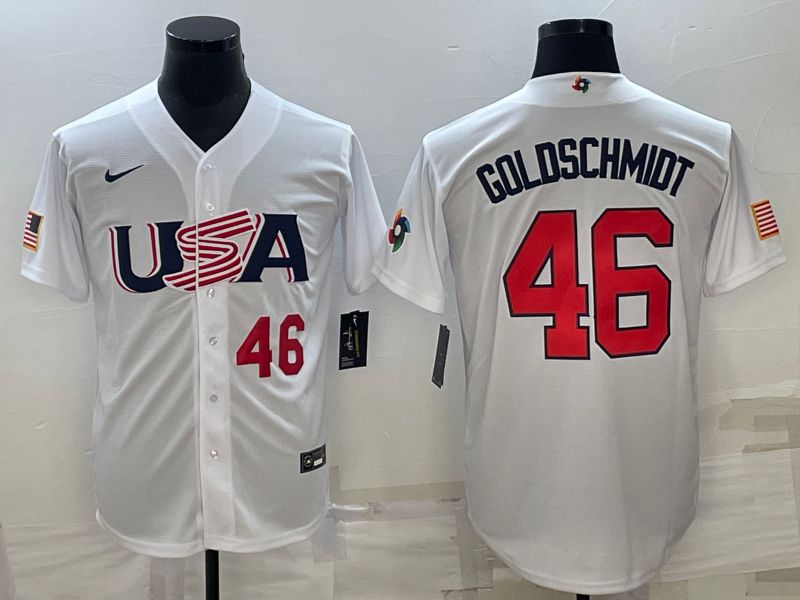 Men 2023 World Cub USA #46 Goldschmidt White Nike MLB Jersey7->more jerseys->MLB Jersey